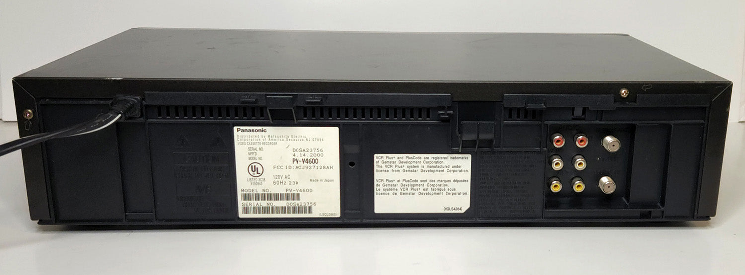 Panasonic PV-V4600 Omnivision VCR, 4-Head Hi-Fi Stereo - Rear