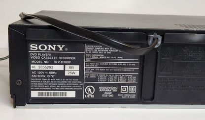 Sony SLV-D380P VCR/DVD Player Combo - Label