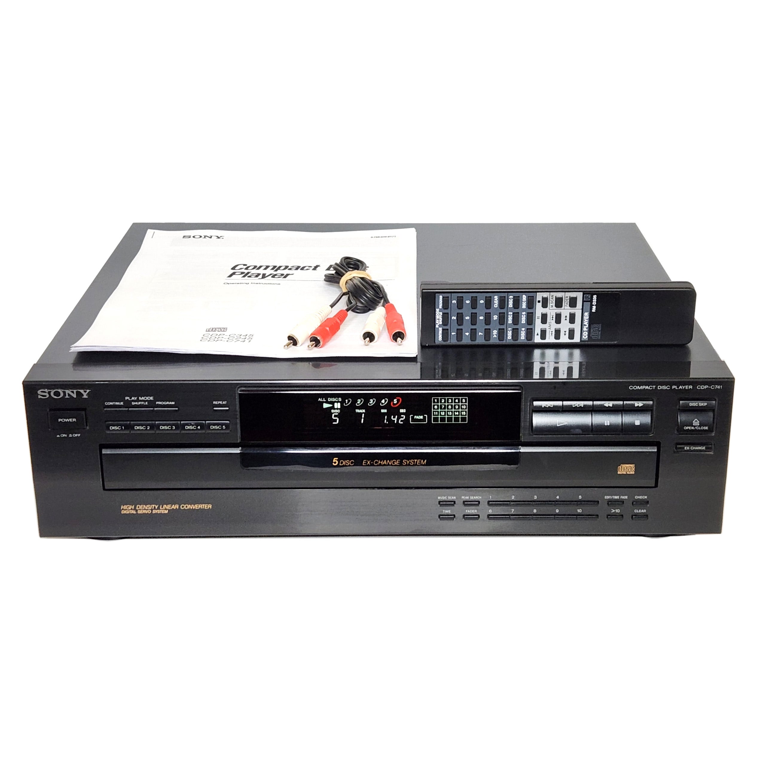 Sony CDP-C741 5-Disc Carousel CD Changer Player – VCR-DVD.com