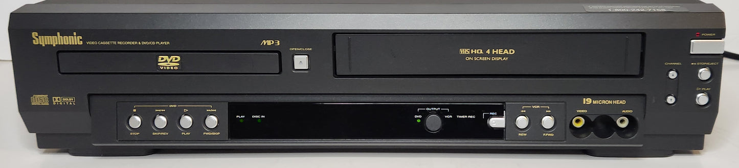 Symphonic WF803 VCR/DVD Player Combo - Front