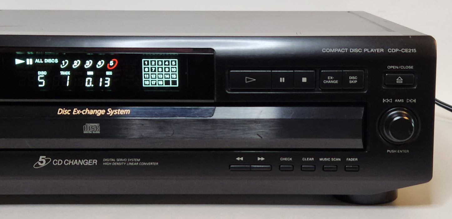 Sony CDP-CE215 5-Disc Carousel CD Changer - Right