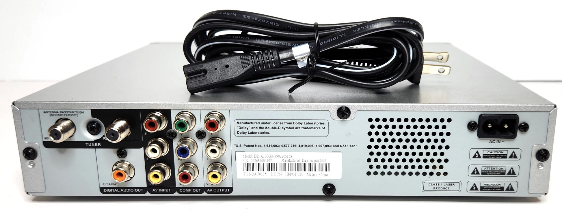 Liteon DD-A100GX DVD Recorder - Rear