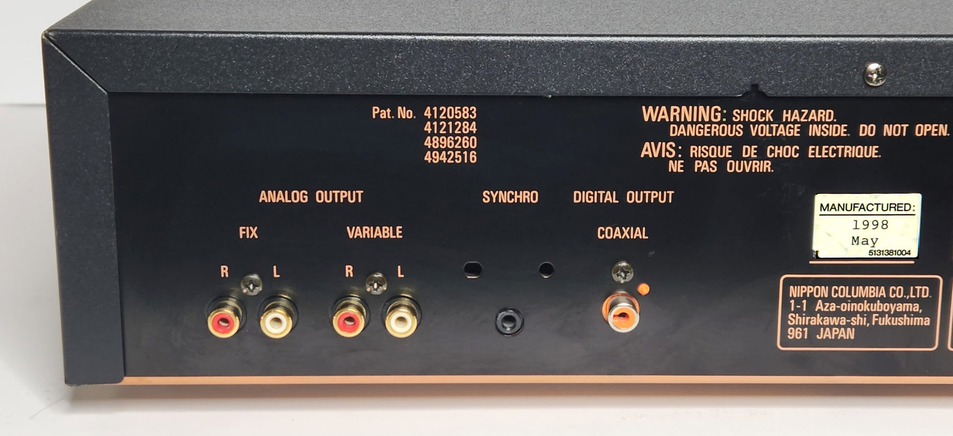 Denon DCM-560 5-Disc Carousel CD Changer - Connections