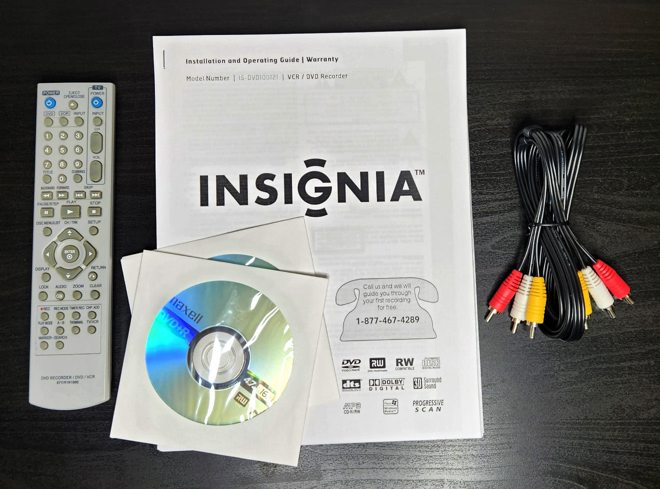 Insignia IS-DVD100121 VCR/DVD Recorder Combo - Included Accessories