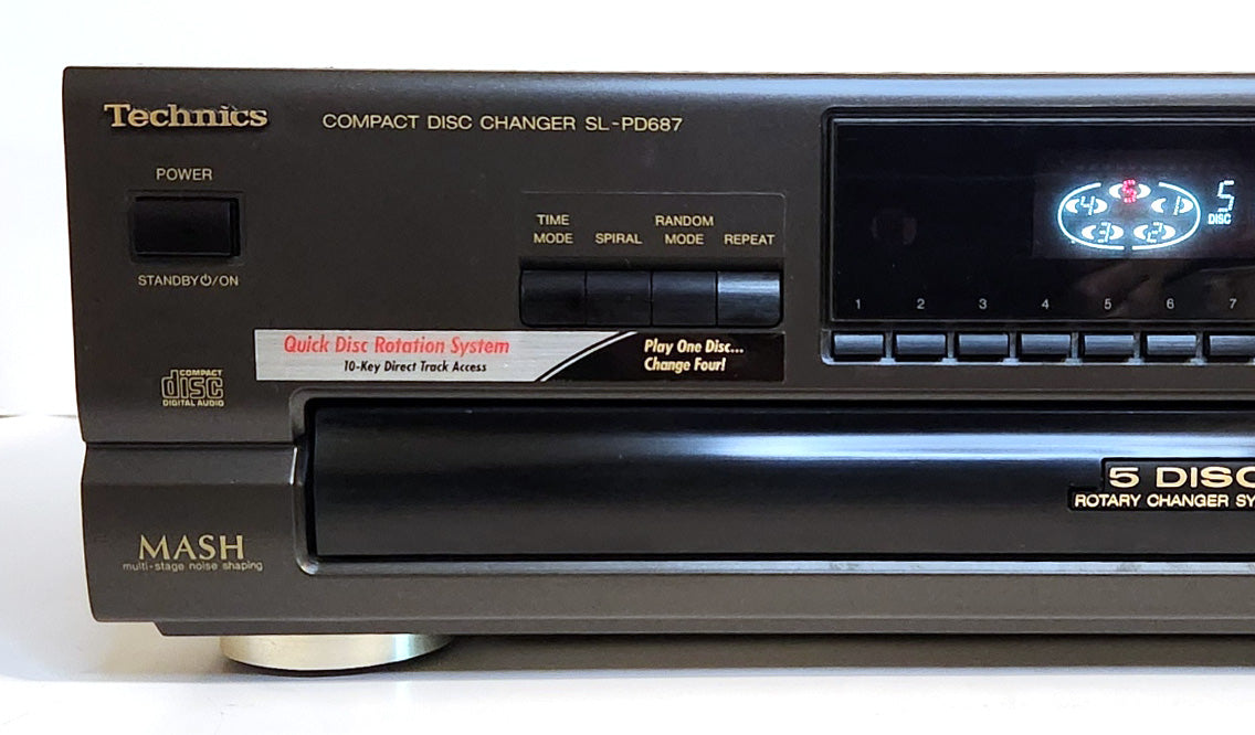 Technics SL-PD687 5-Disc Carousel CD Changer - Left