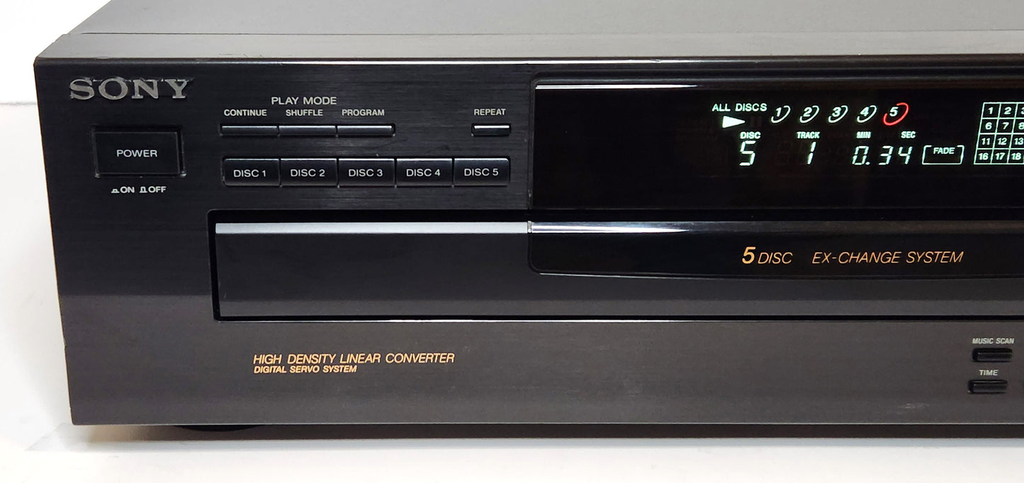 Sony CDP-C741 5-Disc Carousel CD Changer - Left