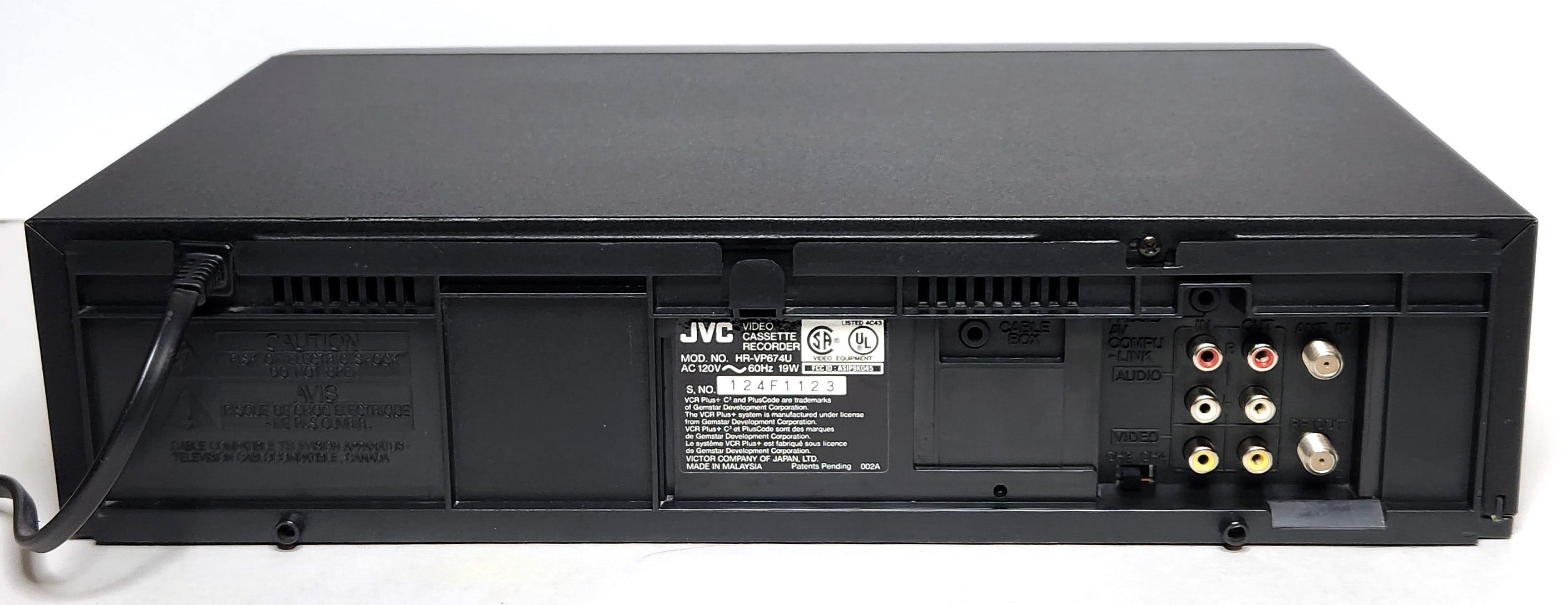 JVC HR-VP674U VCR, 4-Head Hi-Fi Stereo VHS Player Recorder – VCR-DVD.com