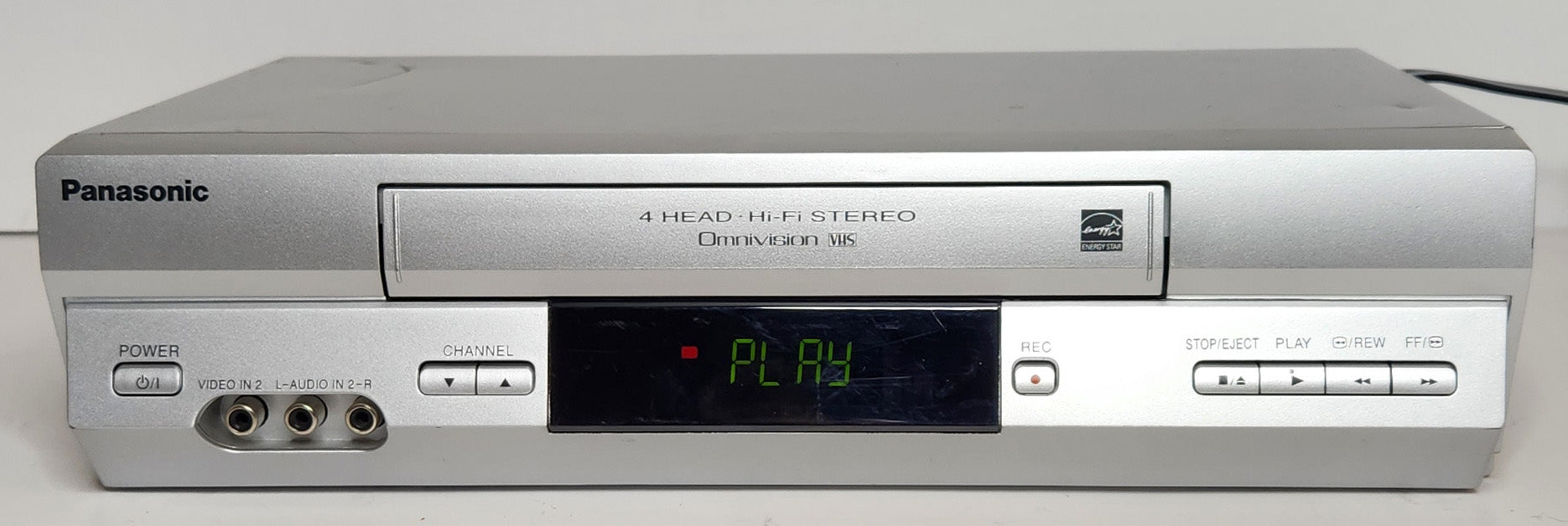 Panasonic pv-v4525s vhs hifi player with universal sold control & av cable