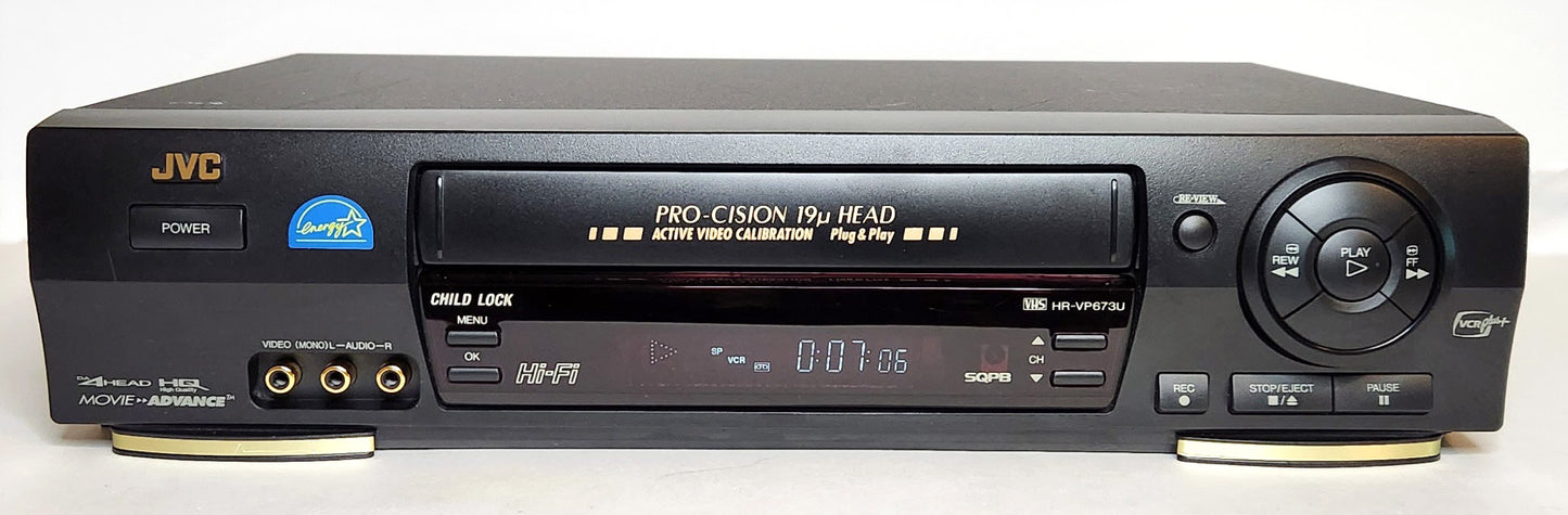 JVC HR-VP673U VCR, 4-Head Hi-Fi Stereo - Front