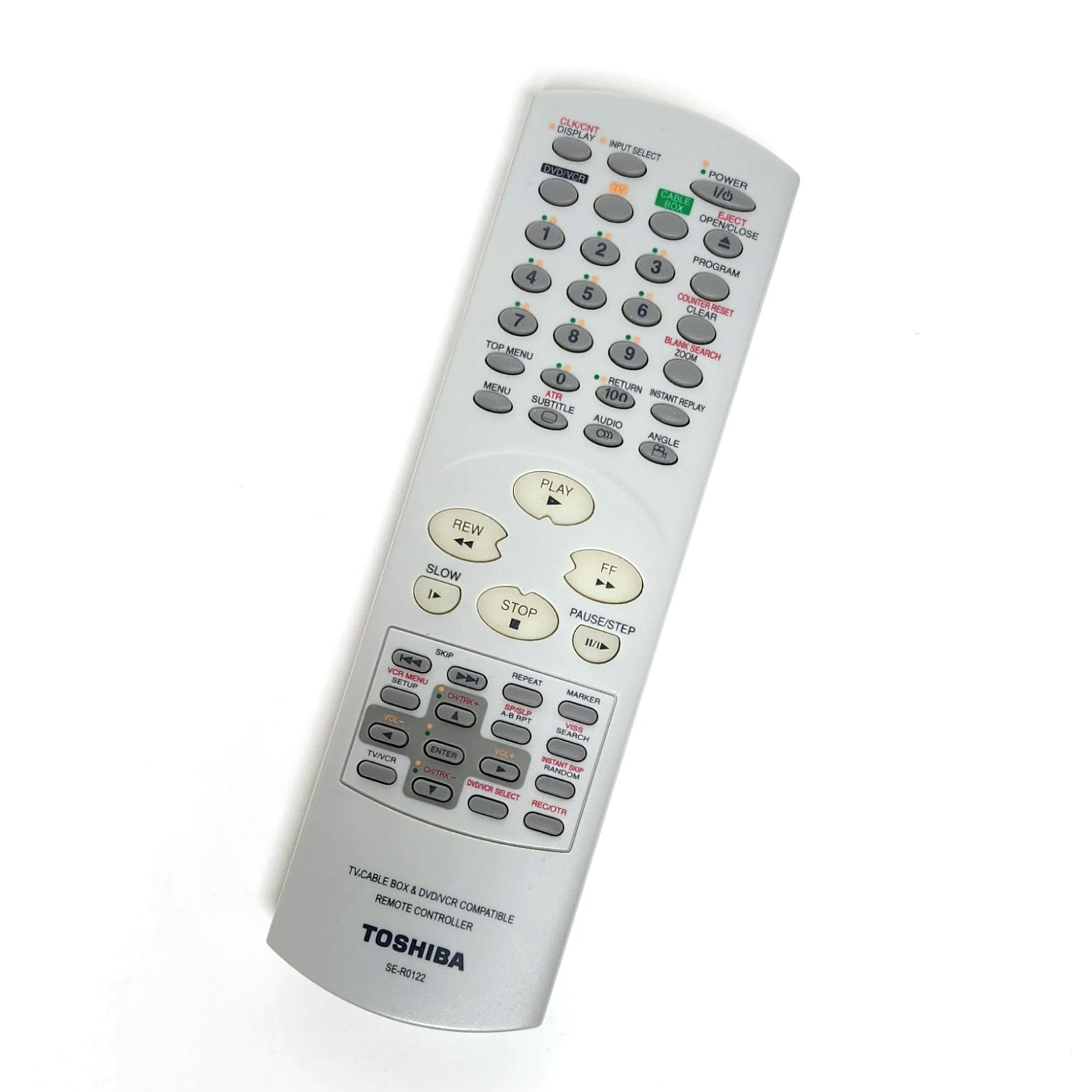 Toshiba SE-R0122 Remote Control for VCR/DVD Combos