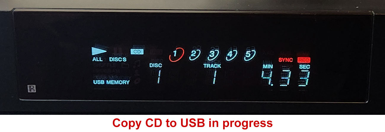 Sony CDP-CE500 5-Disc Carousel CD Changer - Copy CD to USB