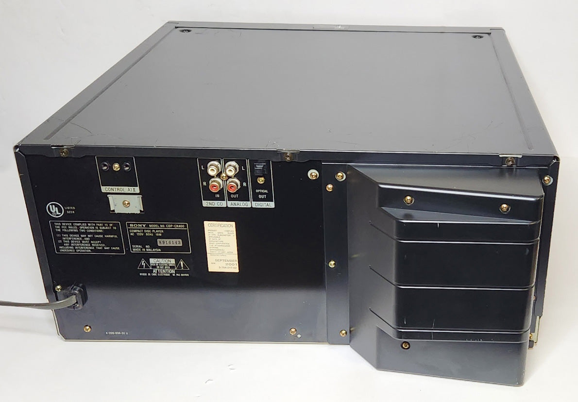 Sony CDP-CX400 MegaStorage 400 CD Changer - Rear