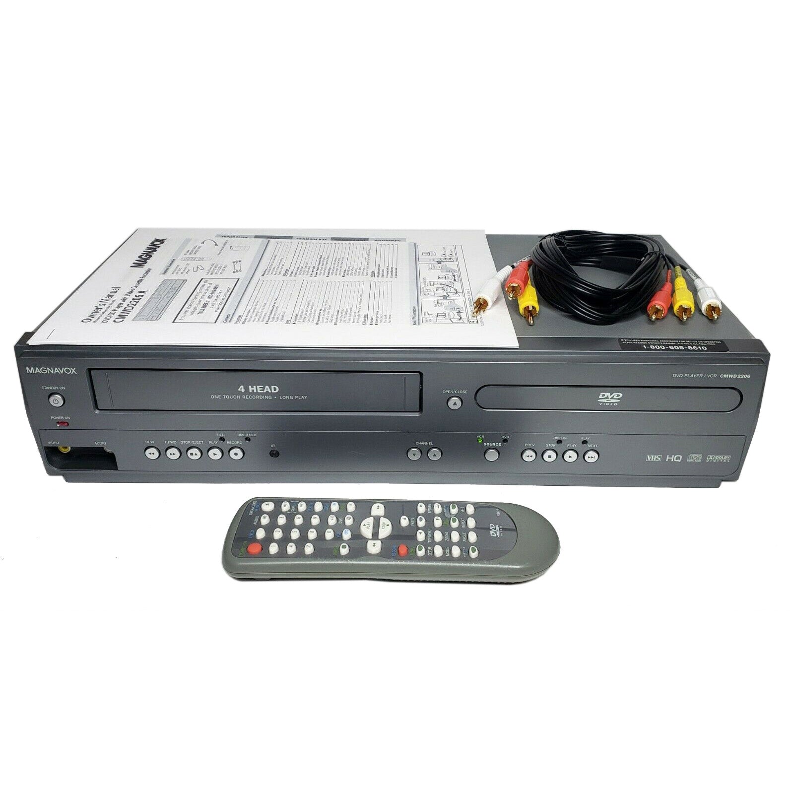 Magnavox hotsell DVD VCR Combo VHS Player Recorder w/ Remote Cables & 3 Disney Movies