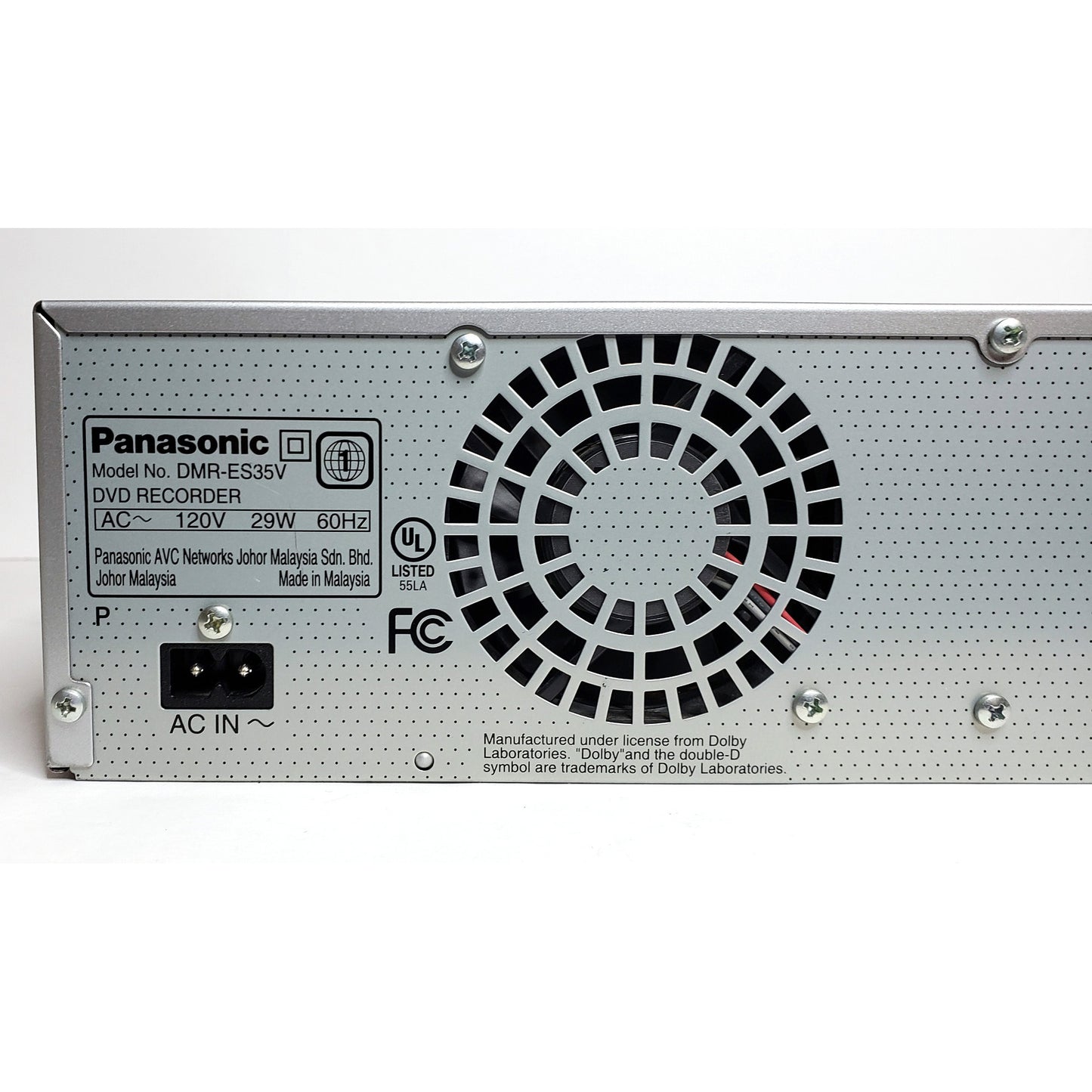 Panasonic DMR-ES35V VCR/DVD Recorder Combo - Label