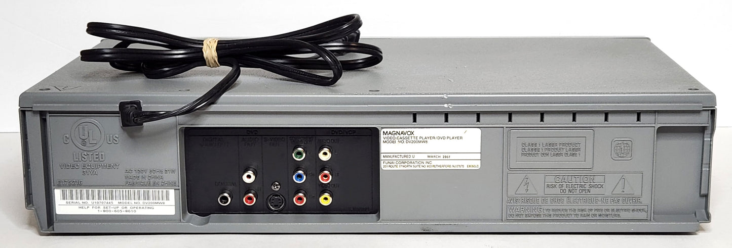 Magnavox DV200MW8 VCP/DVD Player Combo - Back