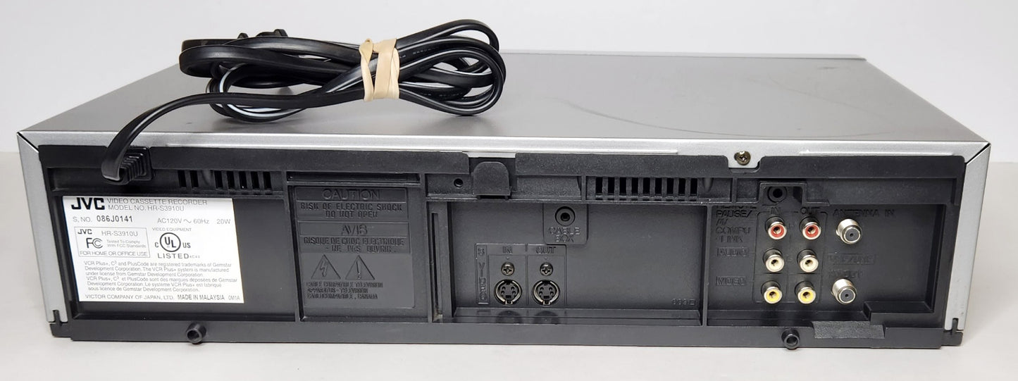 JVC HR-S3910U VCR, 4-Head Hi-Fi Stereo, Super VHS - Rear