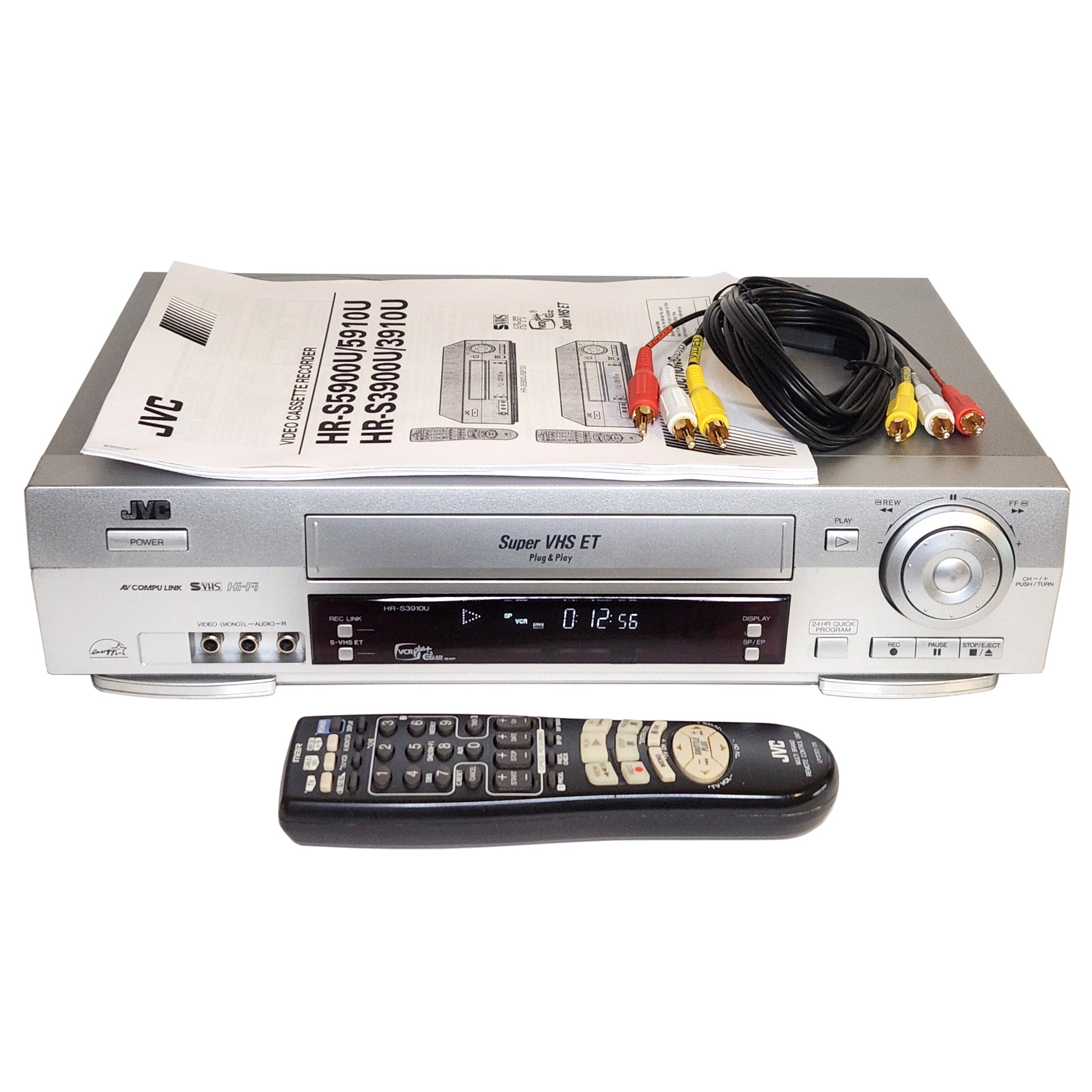 JVC HR-S3910U VCR 4-Head Hi-Fi Stereo, S-VHS Super VHS Player Recorder –  VCR-DVD.com