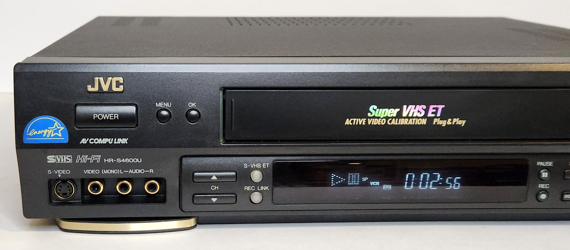 JVC HR-S4600U VCR, 4-Head Hi-Fi Stereo, Super VHS - Left