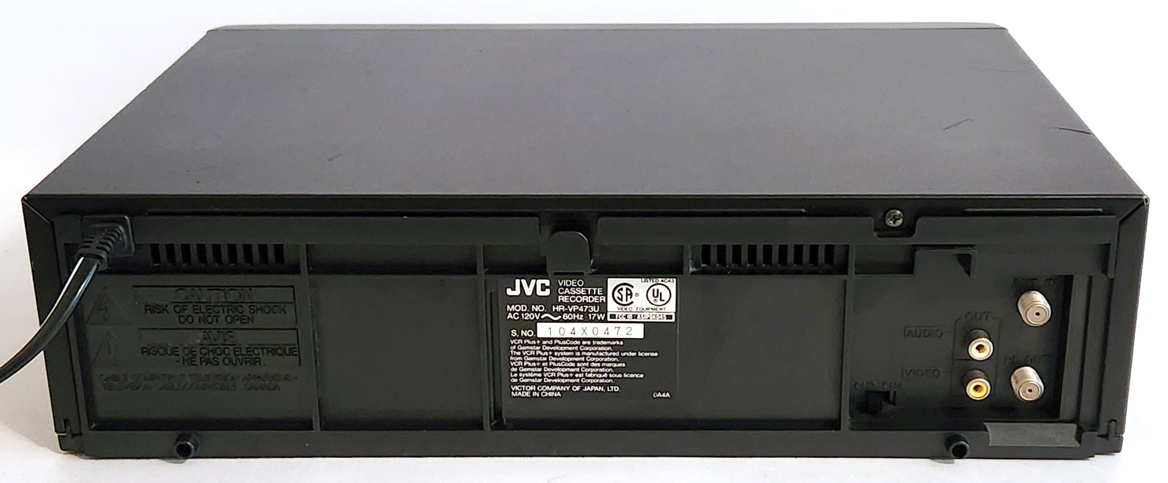 JVC HR-VP473U VCR, 4-Head Hi-Fi Stereo VHS Player Recorder – VCR-DVD.com