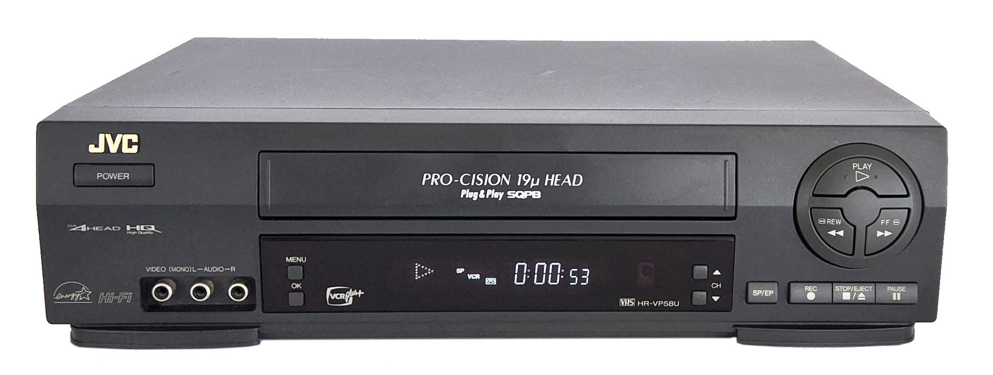 JVC HR-VP58U VCR, 4-Head Hi-Fi Stereo VHS Player - Front