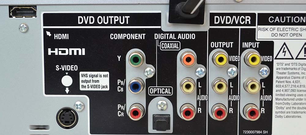 Toshiba SD-V593SU VCR/DVD Player Combo with HDMI - Connectors