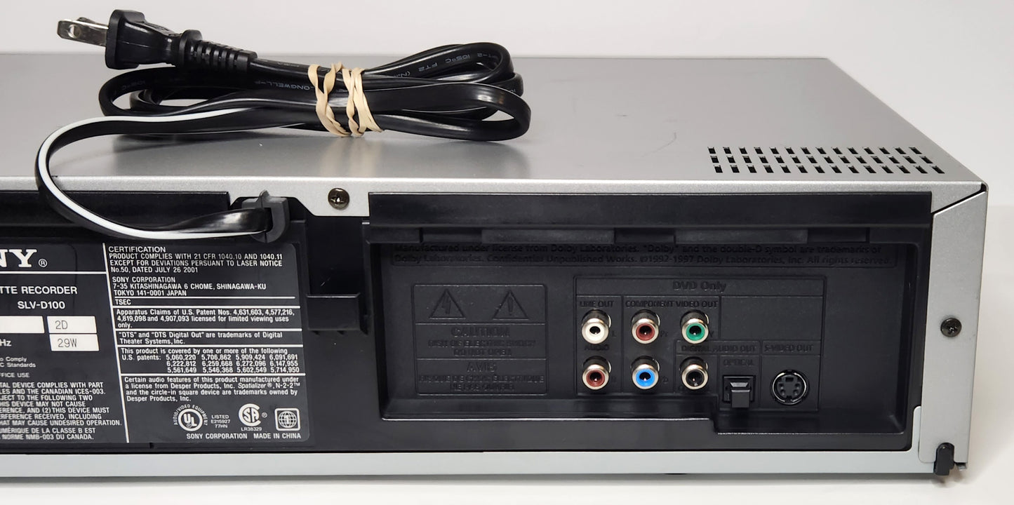 Sony SLV-D100 VCR/DVD Player Combo - Back Right