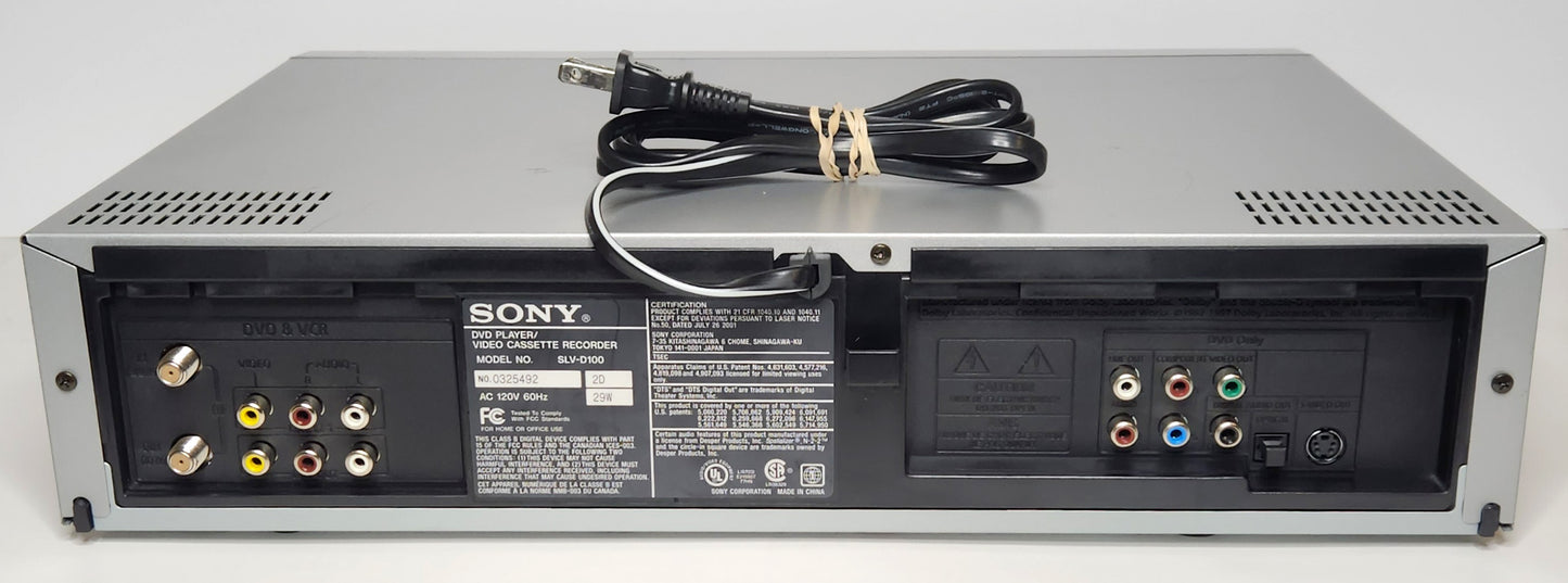Sony SLV-D100 VCR/DVD Player Combo - Back