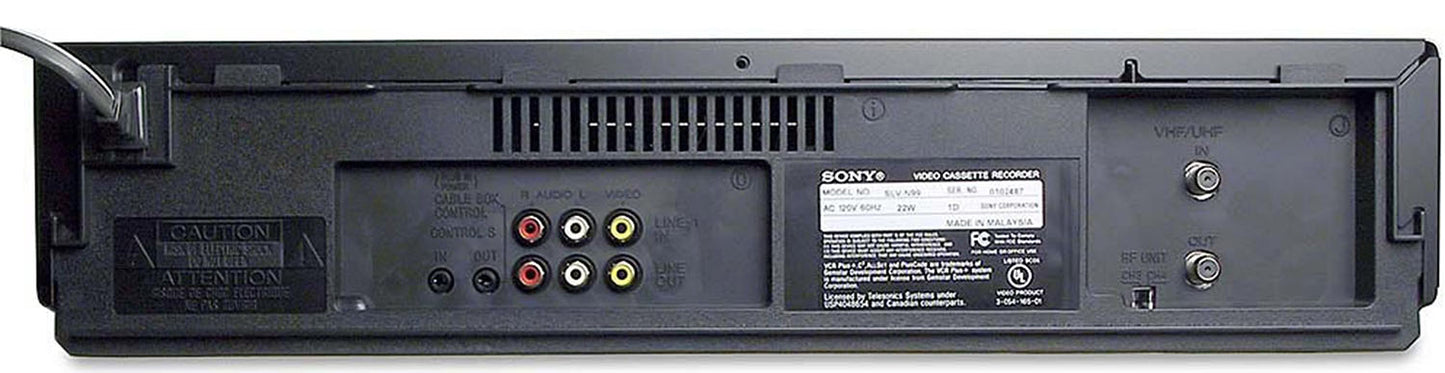 Sony SLV-N99 VCR, 4-Head Hi-Fi Stereo - Back