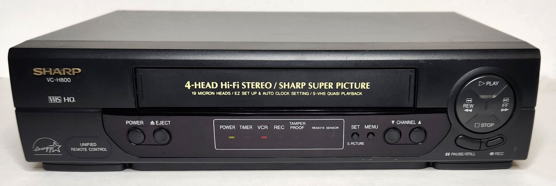 Sharp VC-H800U VCR, 4-Head Hi-Fi Stereo - Front