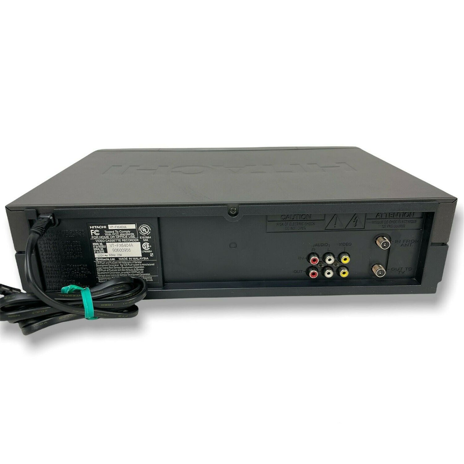 Hitachi VT-FX6404A VCR, 4-Head Hi-Fi Stereo - Rear