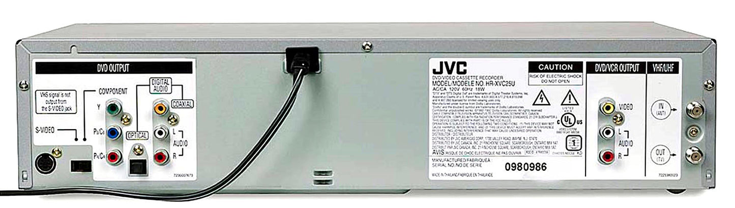 JVC HR-XVC25U VCR/DVD Player Combo - Rear